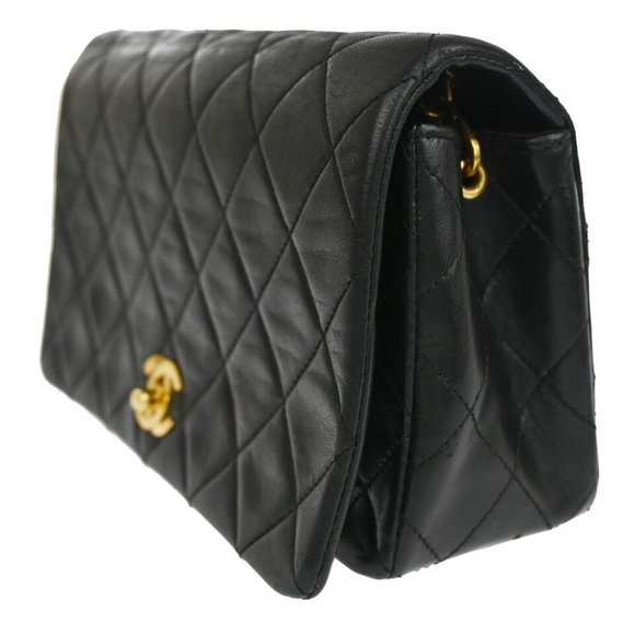 CHANEL CC Mini Matelasse Full Flap Chain Shoulder Bag Leather Black GHW 645LC499 - Picture 7 of 16